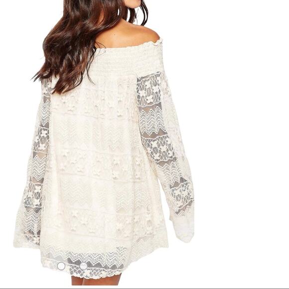 Band of Gypsies Lace off the shoulder swing dress - Picture 3 of 14